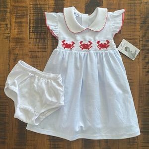 NWT Magnolia Baby Smocked Crab Dress